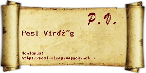 Pesl Virág névjegykártya